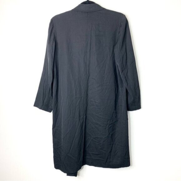Aritzia Wilfred Free Long Blazer Trench Coat Jacket Lightweight Black Satin S - Picture 10 of 13